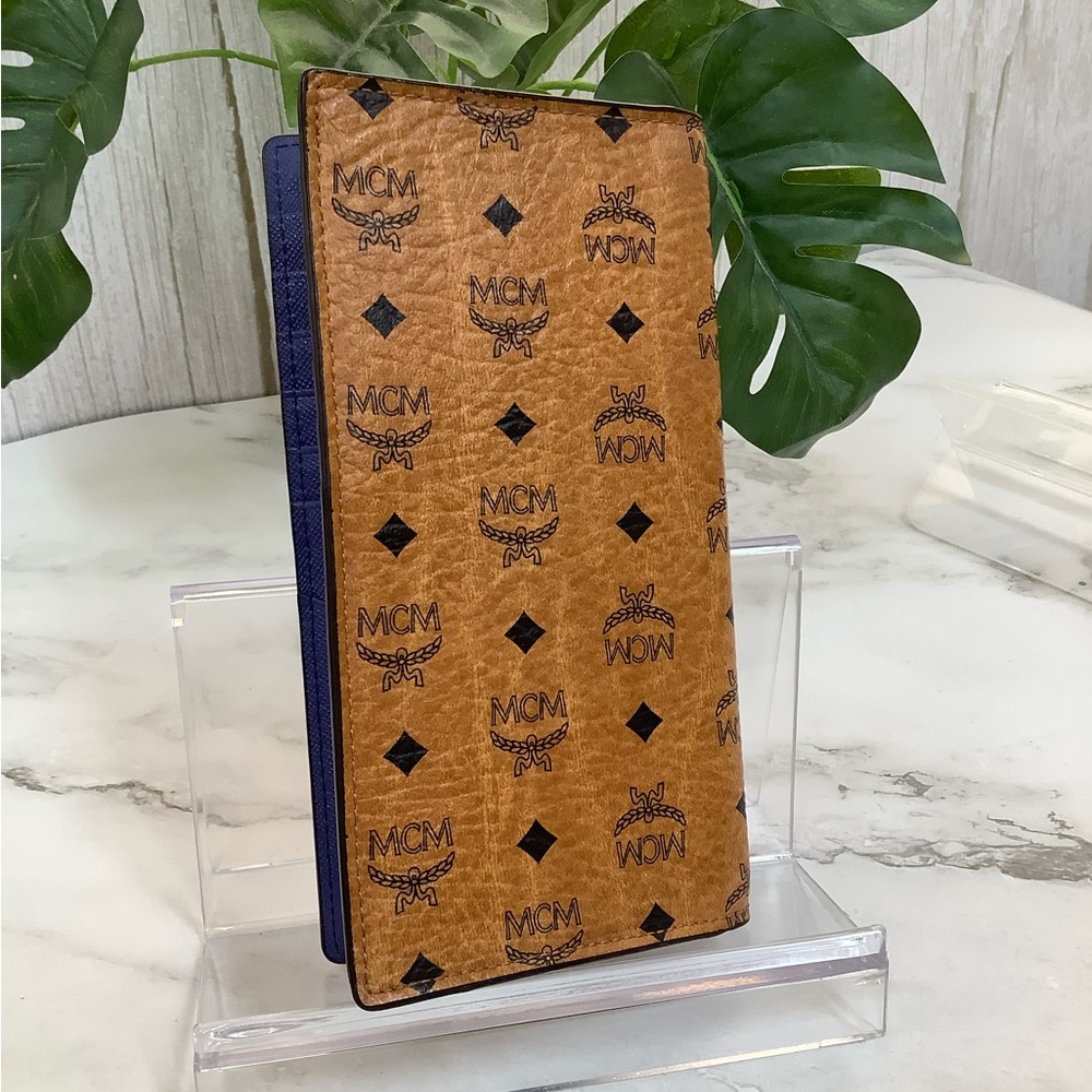 MCM Tan Leather Long Wallet with Black Logo - Picture 3 of 6